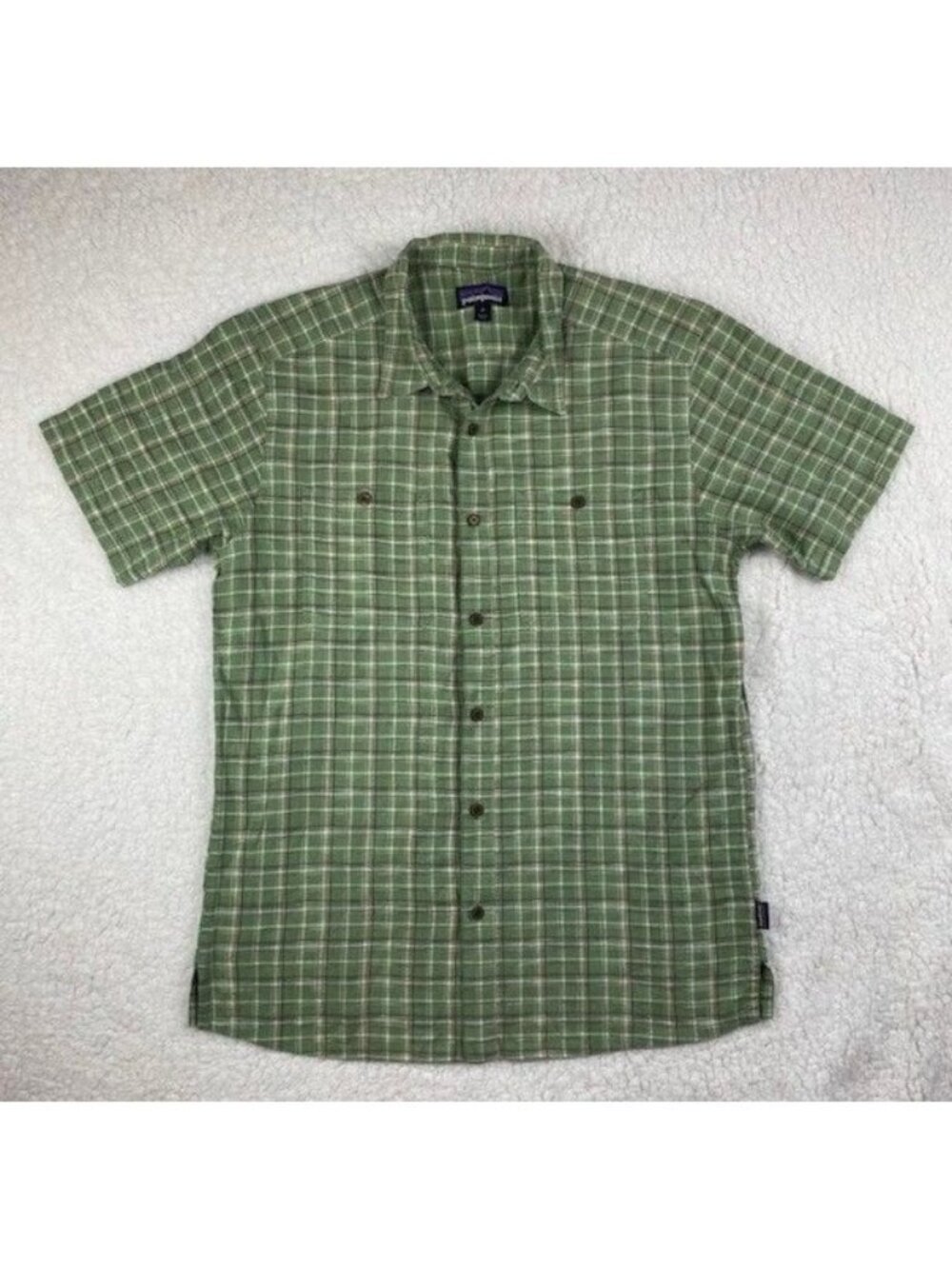Patagonia Back Step Shirt Men's Size Medium Hemp/Organic Cotton Green 53139SP19